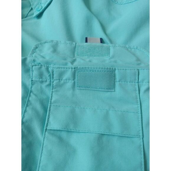 Columbia Blue Short Sleeve PFG Vented Button Down Fishing Shirt Men's Size XL - Picture 8 of 12